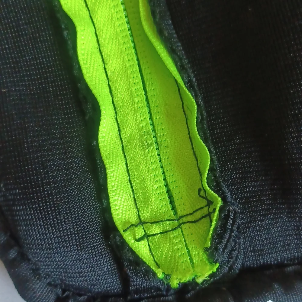 Zipit travel pouch, pencil bag, pencil pouch black with neon green zipper